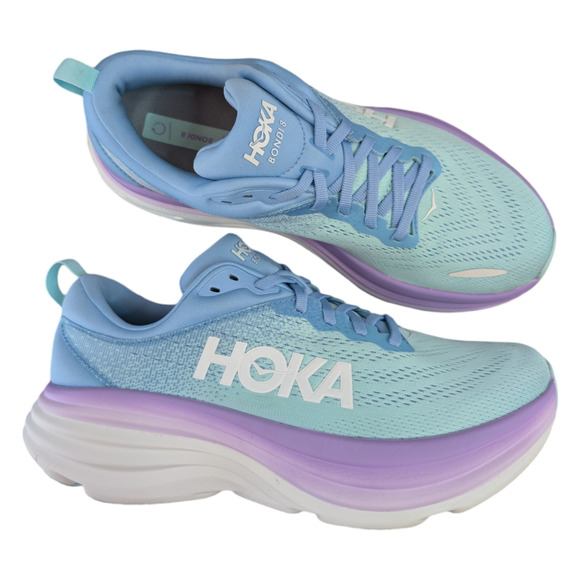 Hoka Shoes - HOKA ONE ONE Bondi 8 Airy Blue Sunlit Ocean ABSO Womens Run Comfort Sneaker 9B